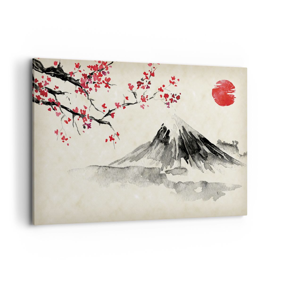 Quadro su Tela 100x70cm Acquerello asiatico paesaggio Stampe Immagini Murale