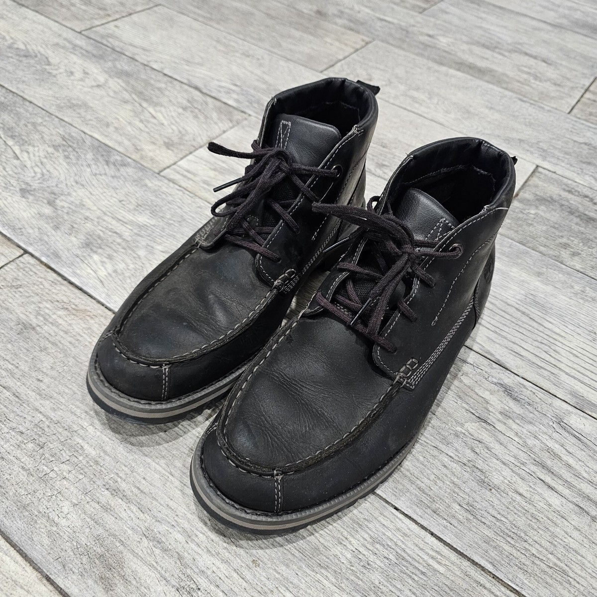 Men\'s Timberland Grantly Moc Toe Chukka Boots Black Full Grain Leather. Sz  11 TIMBERLAND A12HY GRANTLY CHUKKA BOOT DARK | Mercari main image 4