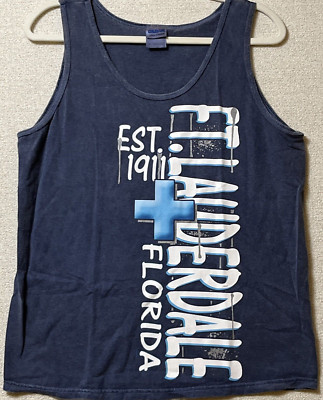 Ft. Lauderdale Florida Tank Top Adult Medium Multi-Color Graphic Tank Top