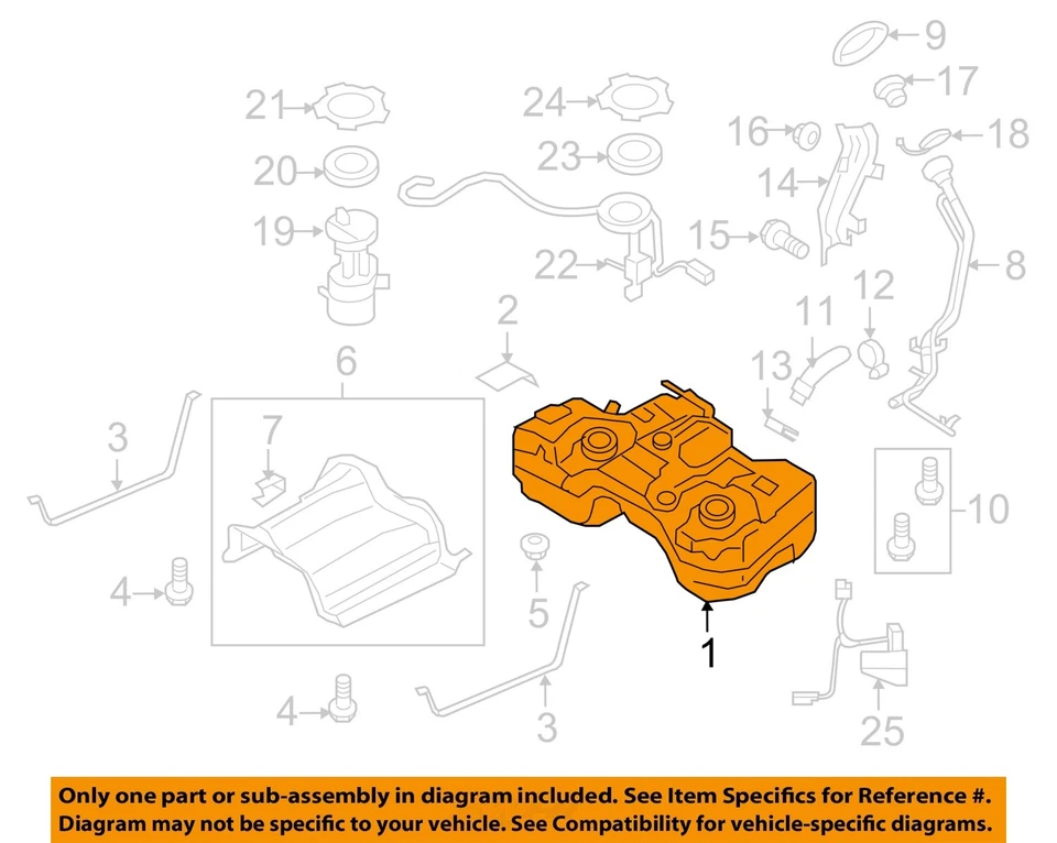 Used Fuel Tank fits: 2013 Nissan Rogue AWD Grade A Foto 3 de 4