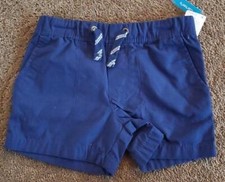 Toddler Boys Carter's Navy Blue Pull On Ripstop Shorts Size 2T 4T 5T Pockets NWT