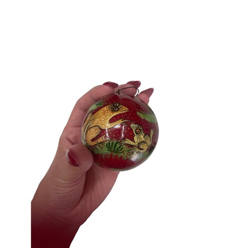 Vintage Hand Painted Christmas Ball Ornaments 4 Assortment Made In India - Picture 5 of 7