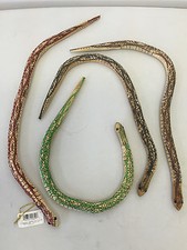 4 NEW WOODEN WIGGLE SNAKE 20" WOOD SNAKES PRETEND CLASSIC TOY, Various Color