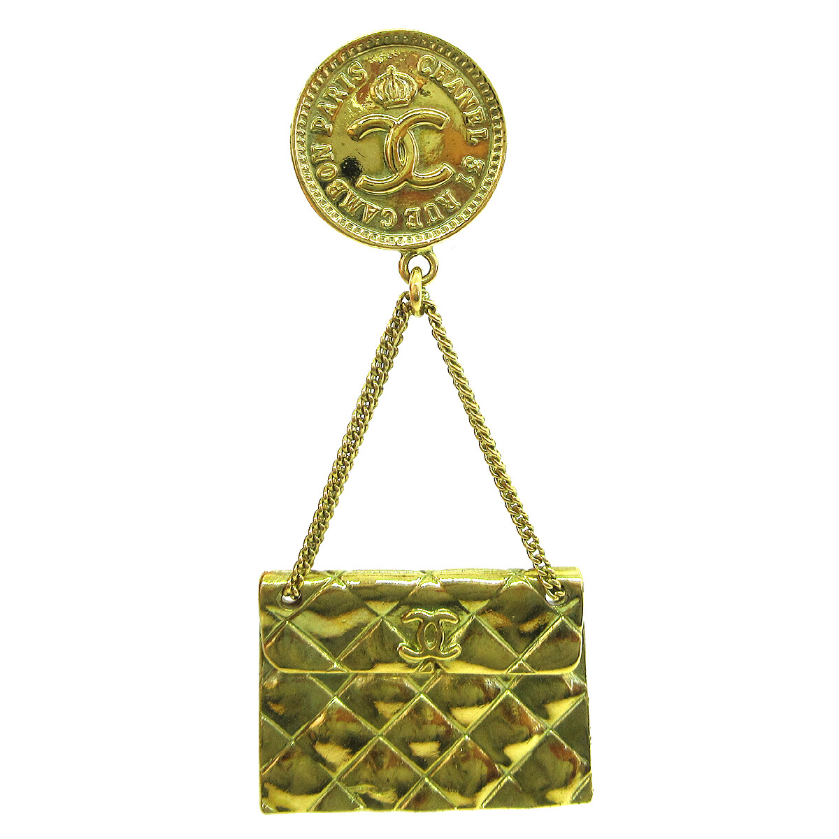 Chanel Bag Brooch Pin Gold 94A 60865 | eBay