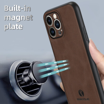 Leder Hülle Für iPhone 15 14 13 12 11 Pro MAX Slim Case Tasche Schutz Sstoßfest
