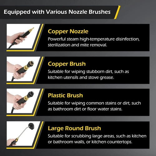 2500W Handheld Steam Cleaner Machine High Tempetature Steamer Cleaning Tools - Picture 5 of 12