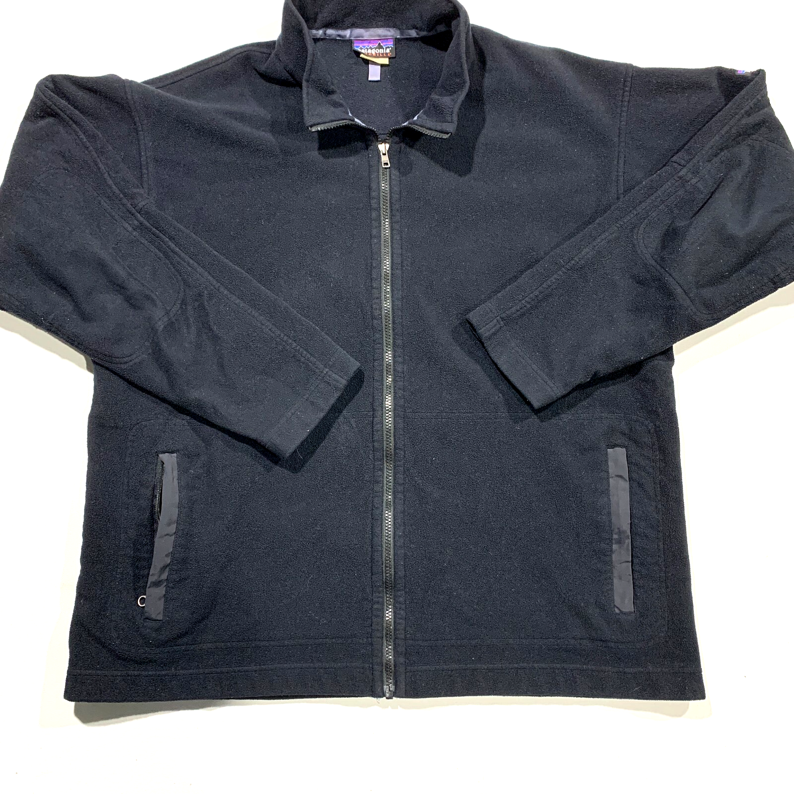 Vintage Patagonia Synchilla Black Fleece Full Zip Jacket with Zip Pockets Men's XXL