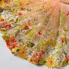 Flower Embroidery Tulle Lace Trim Colorful Petals Lace for Dress Costume Sewing