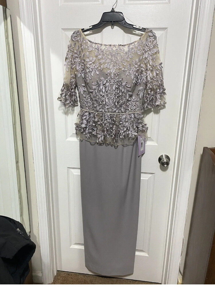 J S Collections Women's Half Sleeve Prom Dress Gown - Lavender - Size 4 & Size 6