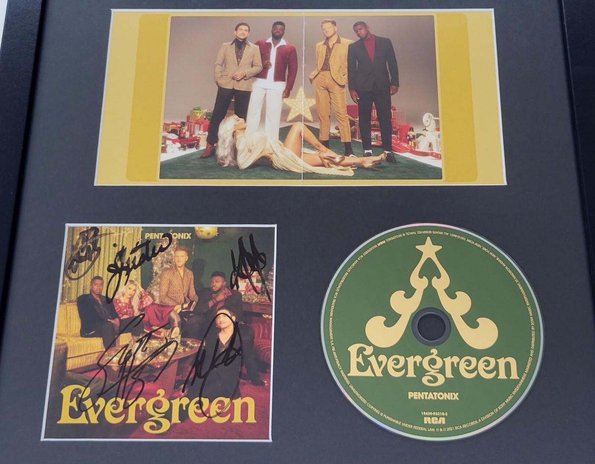 PENTATONIX Signed Evergreen CD Album Cover Framed Mitch Grassi