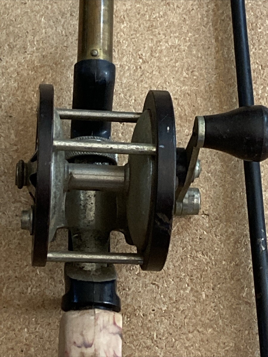 ANTIQUE/VINTAGE GEP Actionized ROD STEEL FISHING ROD With Reel