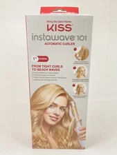 KISS Instawave 101 Automatic Curler - Rotating Curling Iron 1 Inch Pearl C
