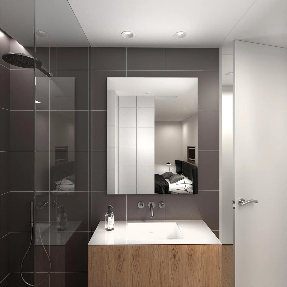 Kristallspiegel 6mm Kante Poliert Badspiegel Badezimmer Spiegel Bad Wandspiegel - Bild 3 von 4