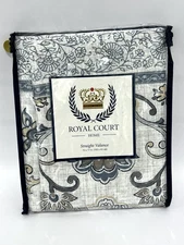 Royal Court Home Straight Valance in Chelsea Blue 100% Polyester 72 x 17 in NEW