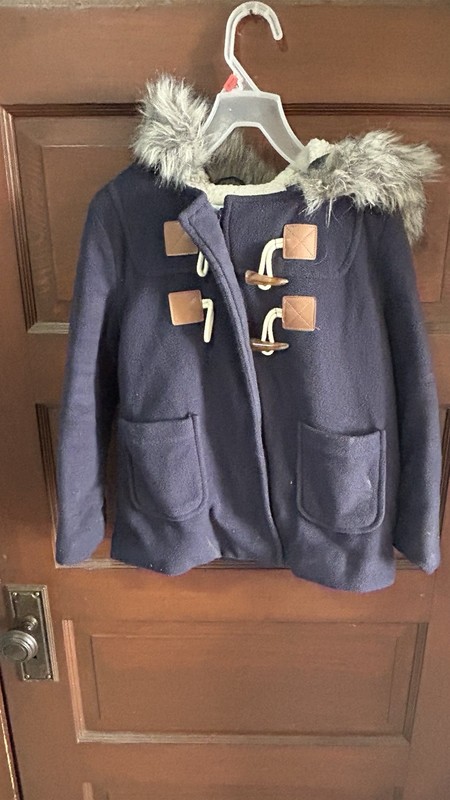 OLD NAVY Girls Blue Toggle Coat Fleece Lined Hooded Youth X-Small (5)