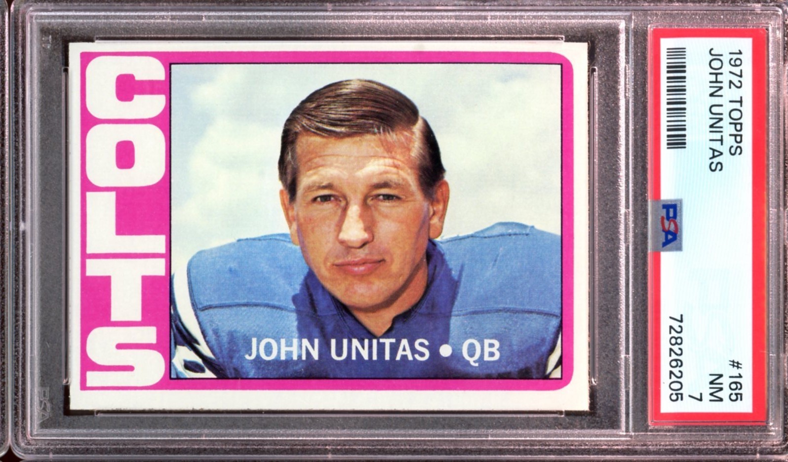 1972 Topps Football #165 John Unitas PSA 7