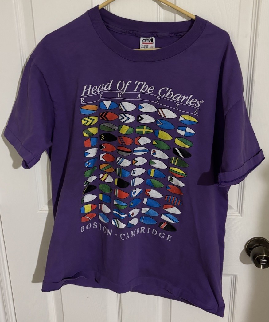 FILA T shirt vintage anni 90 HOCR Testa della Regata Carlo Canottaggio Corsa XL Colori Lama