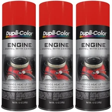 Duplicolor DE1620 (3-Pack), Engine Enamel Paint, Chevy Orange, 12 oz Aerosol