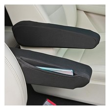 2PCS Arm Rest Cover for Car with Side Pocket,Breathable Cloth Fabric Car Armrest