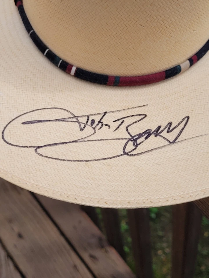 Sombrero de Vaquero John Berry Wrangler Firmado Raro Talla 7, 1/8 Foto 4 de 4