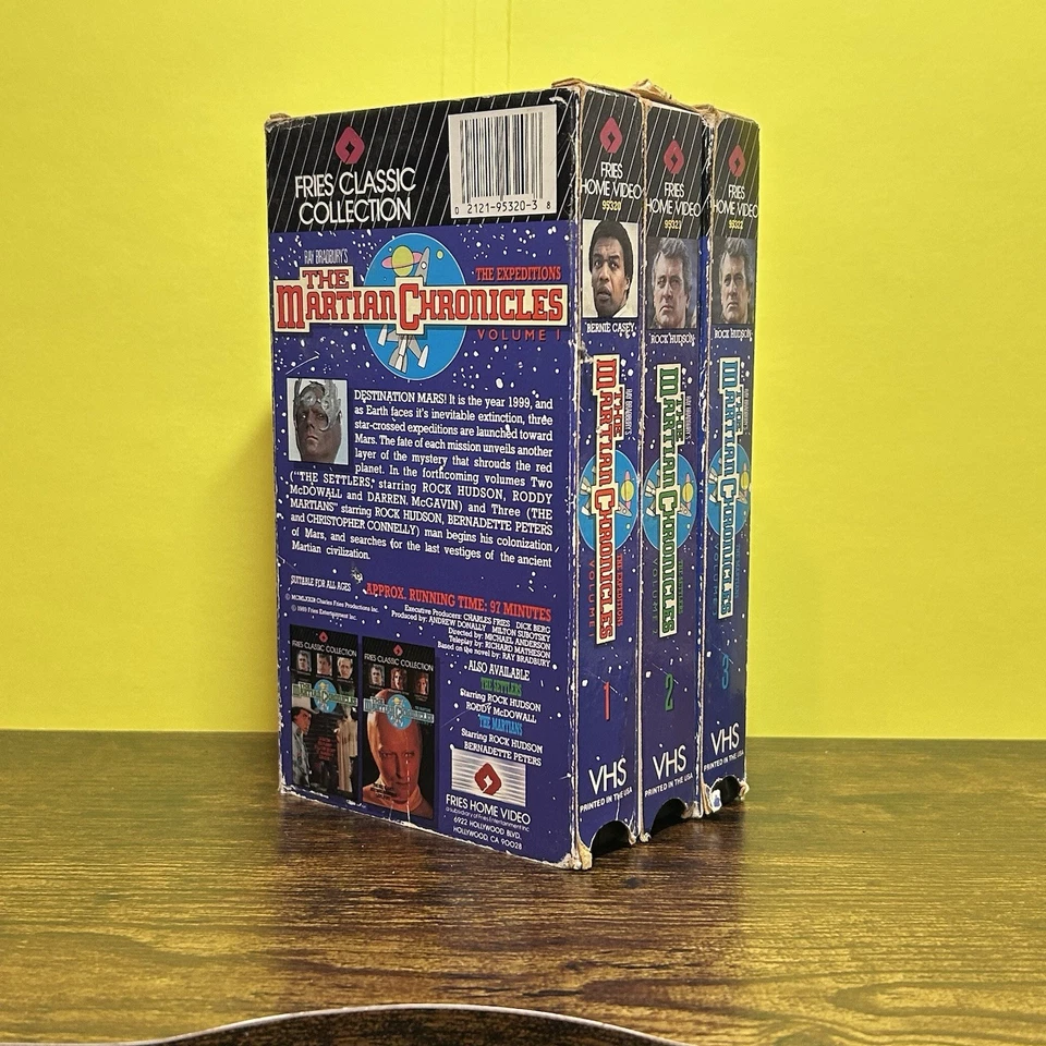 The Martian Chronicles Vol 1-3 VHS (1989) Ray Bradbury Rock Hudson Bernadette P. Foto 3 de 4