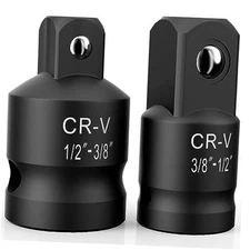 Impact Socket Adapter and Reducer Set,1/2"to 3/8" & 3/8"to 1/2" Impact 2PCS
