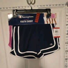 Champion Girls 2-Pack Athletic Shorts M 10-12 Blue Pink Running Training
