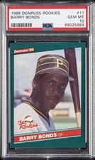 1986 DONRUSS ROOKIES #11 BARRY BONDS ROOKIE RC PSA 10