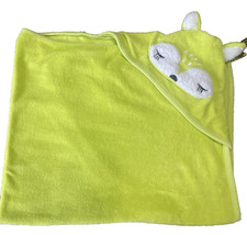 Baby Hooded Bath Towel Lime Green Terry Fox Deer Cotton
