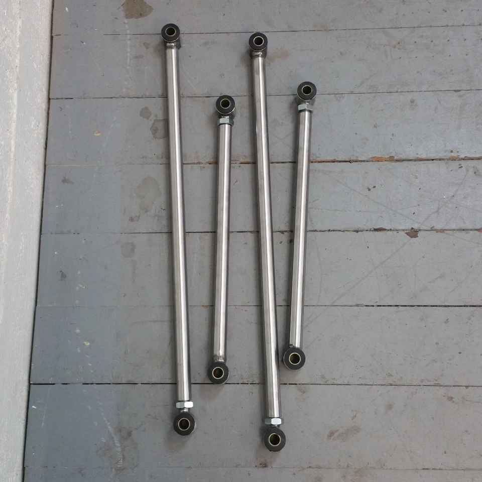 Kit de 4 eslabones triangulados de acero inoxidable tamaño completo para Willys 1946-1954 Foto 4 de 4