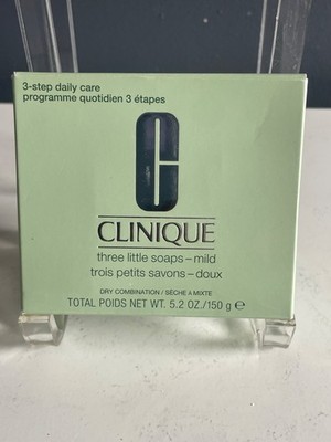 Clinique Three Little Soaps Mild Set 2 Facial Soap Bars + Travel Soap Dish 150g 