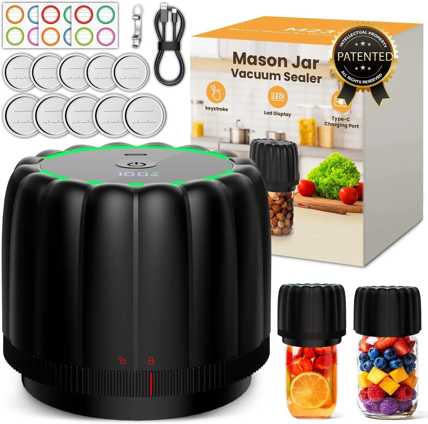 Electric Mason Jar Vacuum Sealer Kit for Wide Mouth and Regular Mouth Mason Jars
Opens in a new wind