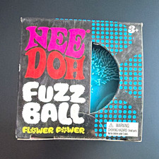 NeeDoh Fuzz Ball Flower Power Velvet Squeeze Toy Blue 26080HY