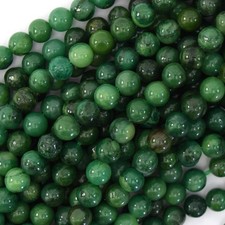 Natural Green African Jade Round Beads 15.5" Strand 4mm 6mm 8mm 10mm S3