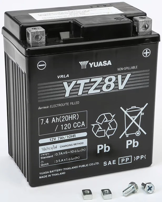 Batería sin mantenimiento activada de fábrica Yuasa - YTZ8V motocicleta YUAM728ZV Foto 3 de 4