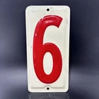 Vintage Embossed Tin Metal 10"x5" Gas Station Sign “6/9” Rectangular Red