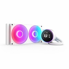 NZXT 240mm White AIO Liquid CPU Cooler LCD Pump Dual 120mm RGB LGA/AM5