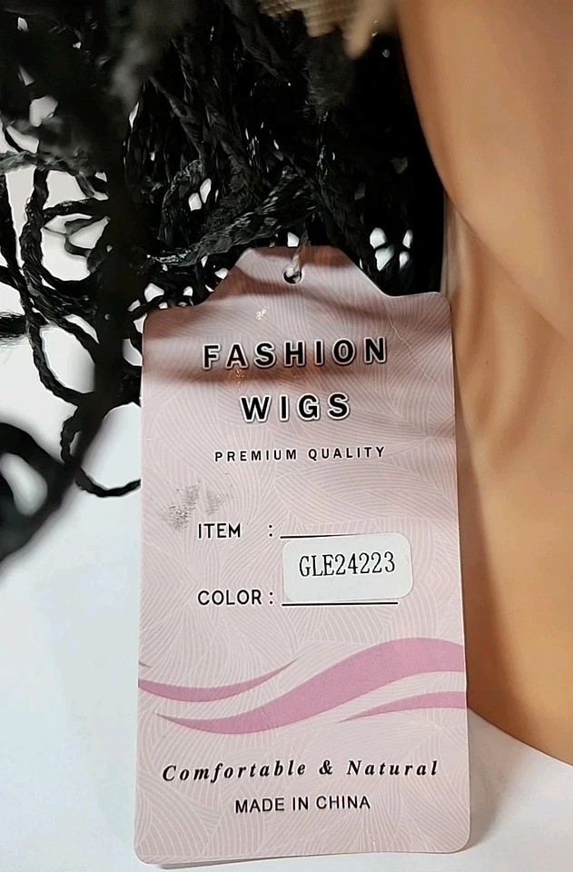 NUEVA PELUCA BOB MICRO TRENZAS RIZADAS DE 12" doble encaje completo con locos torcidos para cabello de bebé #1B Foto 4 de 4