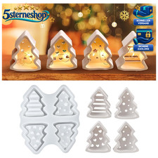 Silikonformen Weihnachten 4 St&uuml;ck Gie&szlig;formen Kerzenform Gipsformen zum Gie&szlig;en