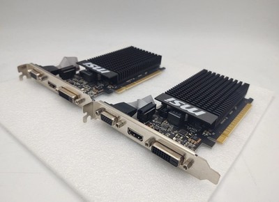 2x MSI Nvidia GeForce GT 710 1GB PCI-E Video Card DVI-D/HDMI GT 710 1GD3H LP