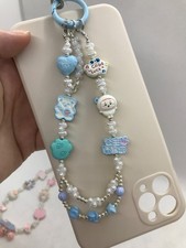 DIY Beaded Phone Charm Wristlet Bracelet String Strap Bag Charm Gift Cute