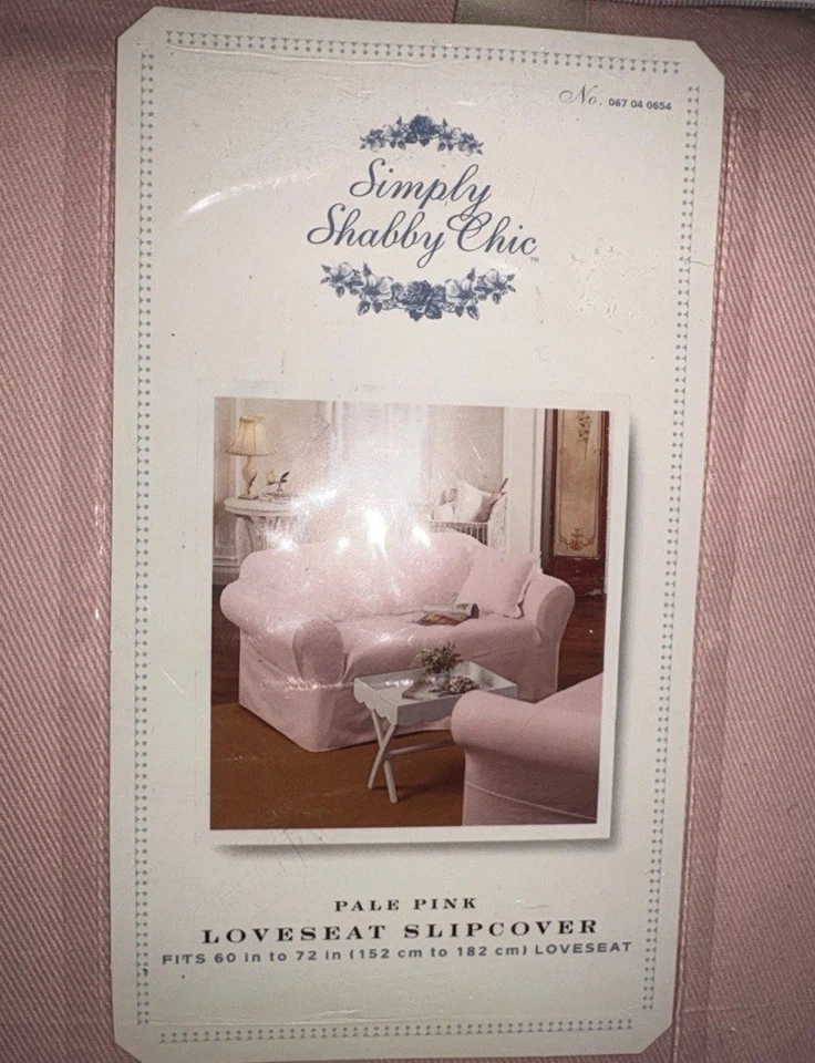 Новый Rachel Ashwell просто потертый шик бледно-розовый двухместный чехол хлопок саржа - Изображение 3 из 4