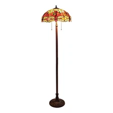 Chloe Lighting "empress" Tiffany-Style Dragonfly 2 Light Floor Lamp 18" Shade