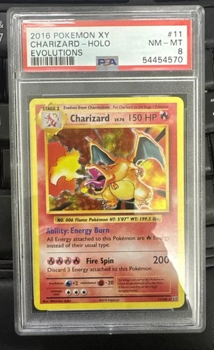 Charizard LV.76 Holo Pokemon 2016 Evolutions 11/108 PSA 8 Near Mint