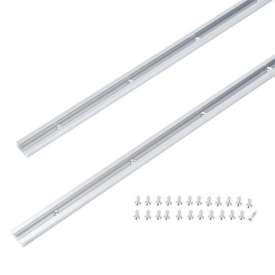 2 Pack 48'' Silver Aluminum TTrack DoubleCut Profile Woodworking