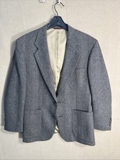 Jos A Bank 41R Brown Gray Herringbone Check 100 Wool 2 Button Tweed USA Vintage