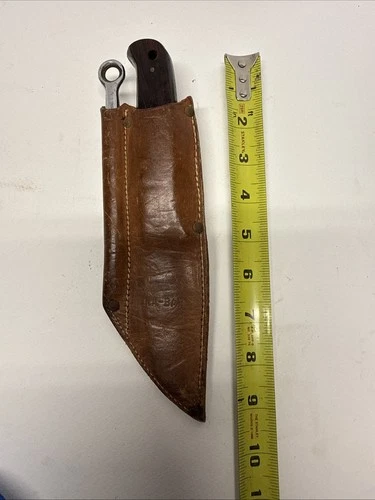 Vintage CHROME PRE WW2 Military Rigging Knife & Marlin Spike KABAR w Sheath