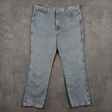 Wrangler Jeans Mens 38x32 Gray Gun Powder Slim Fit Cowboy Cut Denim 936GPD