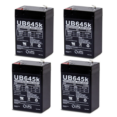 UPG 6V 4.5AH SLA Battery Replaces Power Patrol SLA0905, SLA090 - 4 Pack