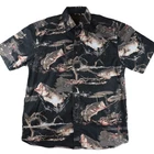 Bluff Creek Fishing Shirt L – Bass All Over Print 100% Cotton Outdoor Sportswear